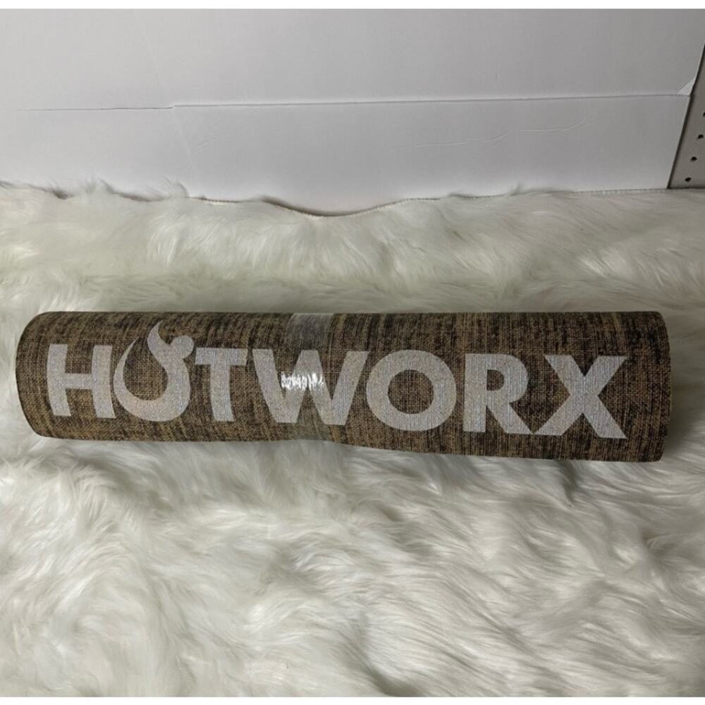 HOTWORX Yoga Mat Brown Hemp Fiber 72” x 24” Sauna Mat Gym Exercise Cushioned